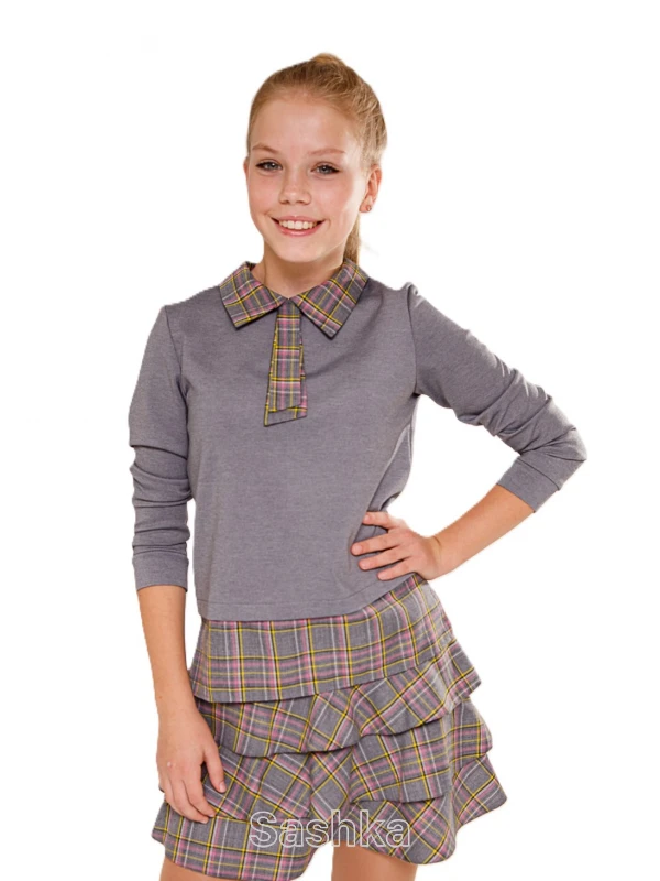 Туніка для дівчинки трикотажна сіра